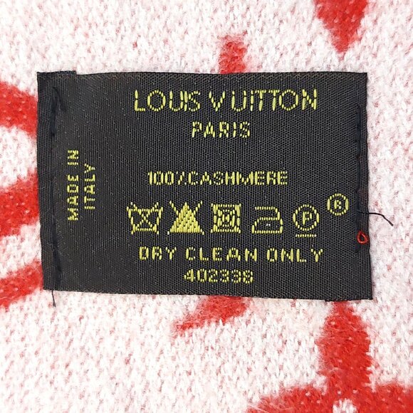 Louis Vuitton LV Supreme Red & White Monogram Cashmere Scarf - Picture 10 of 10